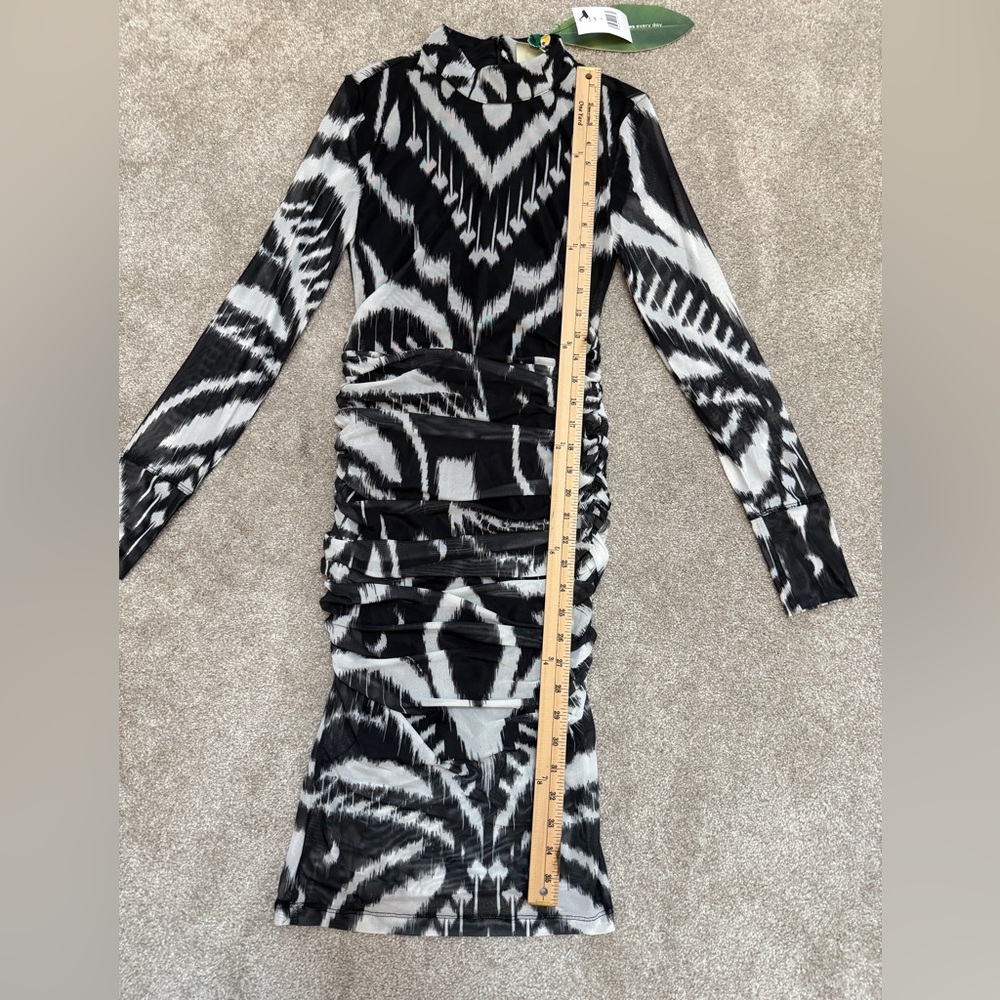 Farm Rio Ikat Ruched Tulle Midi-Dress - size XSmall - NWT - Picture 7 of 14